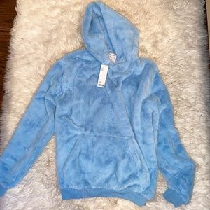 BLUE FUZZY HOODIE